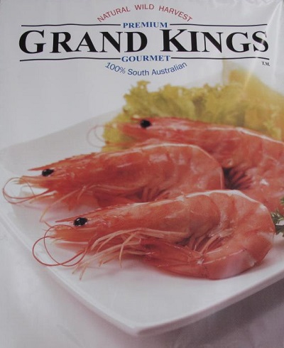 Cooked Grand Kings King Prawns plated